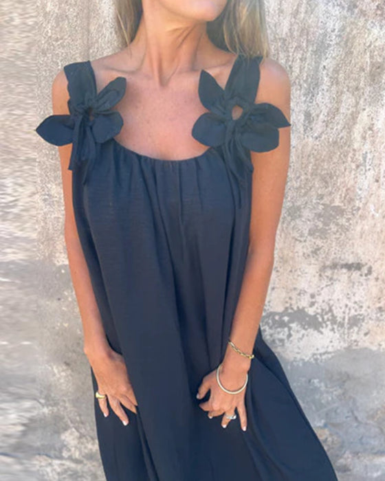 Klänning Ärmfri Enfärgade Trendig Lång