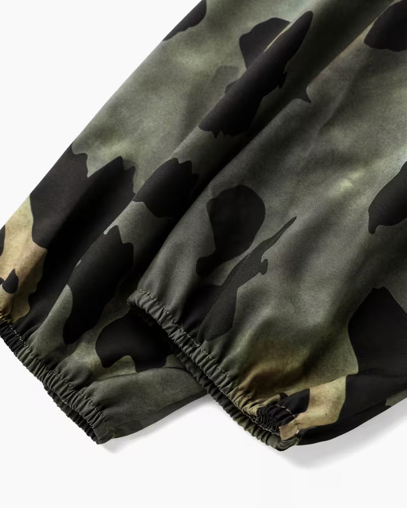 Blus Kamouflage Leopard Tryck Scarf Knyt Puffärm