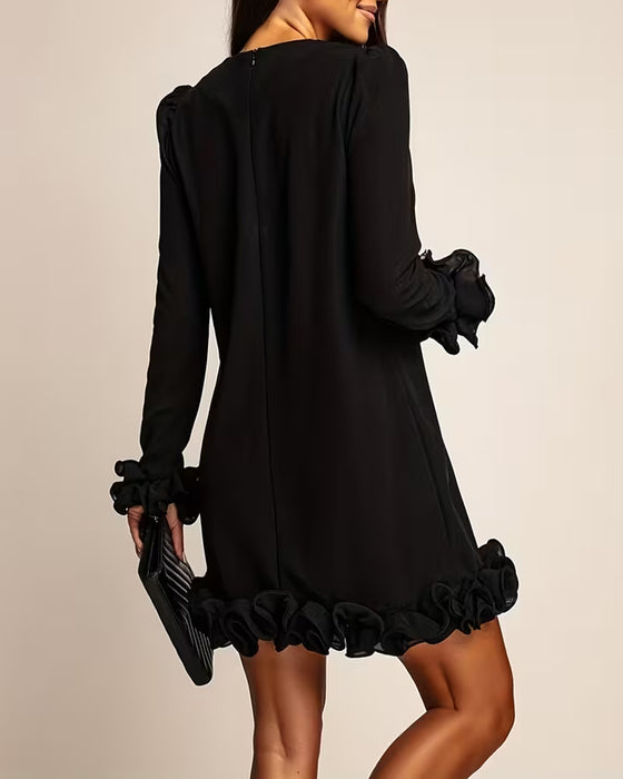 Klänning Puffärm Rak Blomknopp