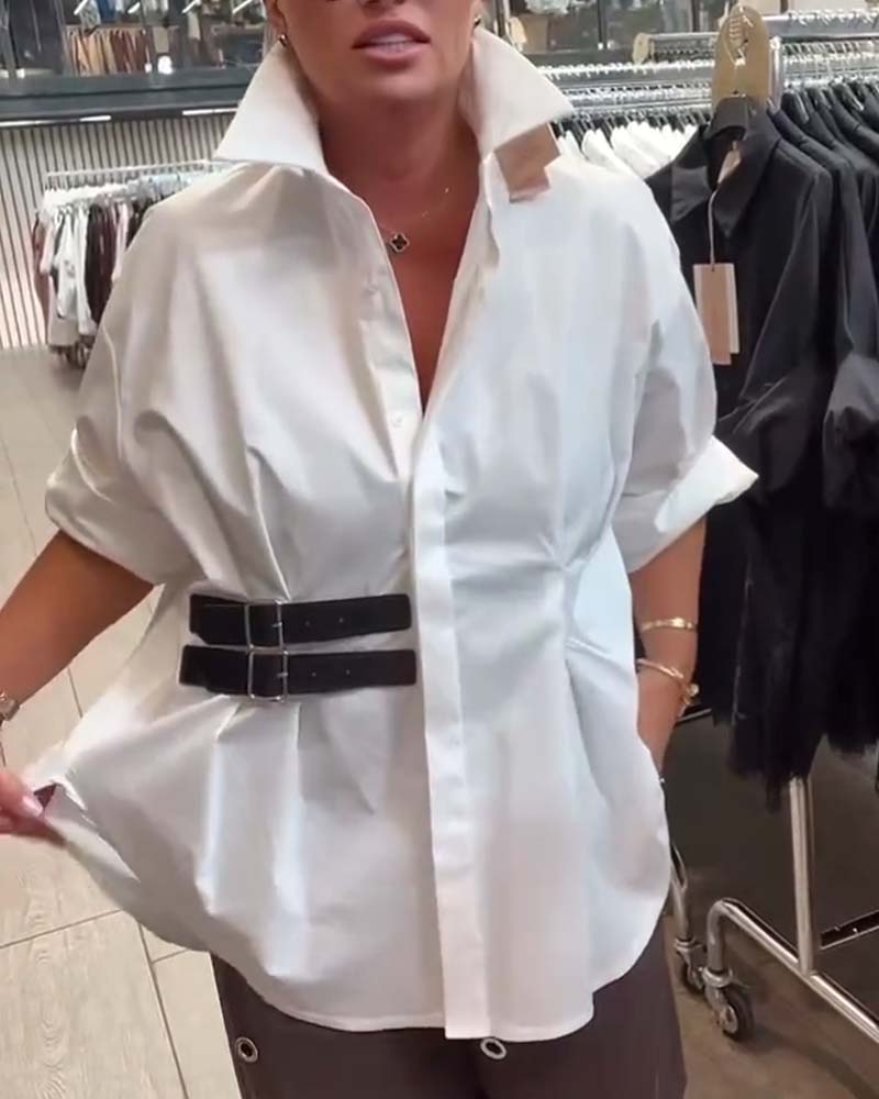 Skjorta Bälte Spänne Design Slag