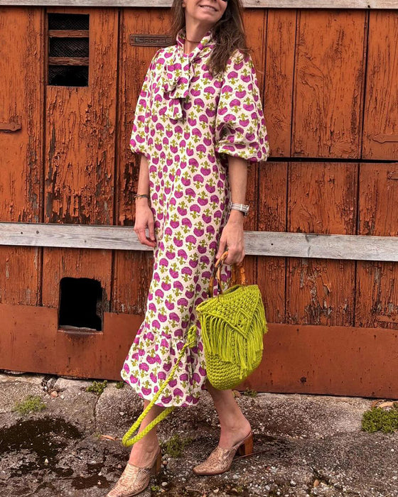 Elegant klänning med puffärm