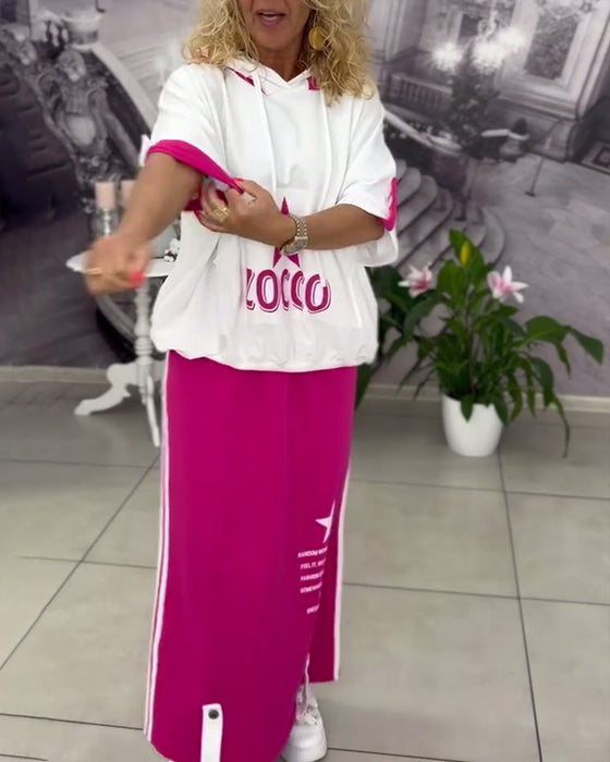 Set Med Huva Dragsko Tryckt Kjol