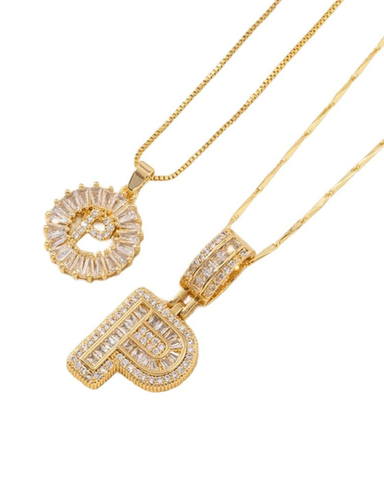 Halsband Initial Bokstav Hängsmycke 2 Förpackning