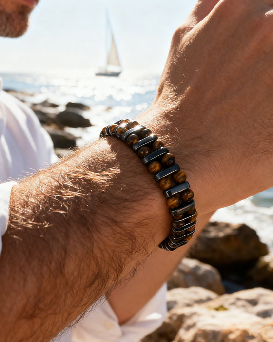 Naturlig Tigeröga Sten Armband
