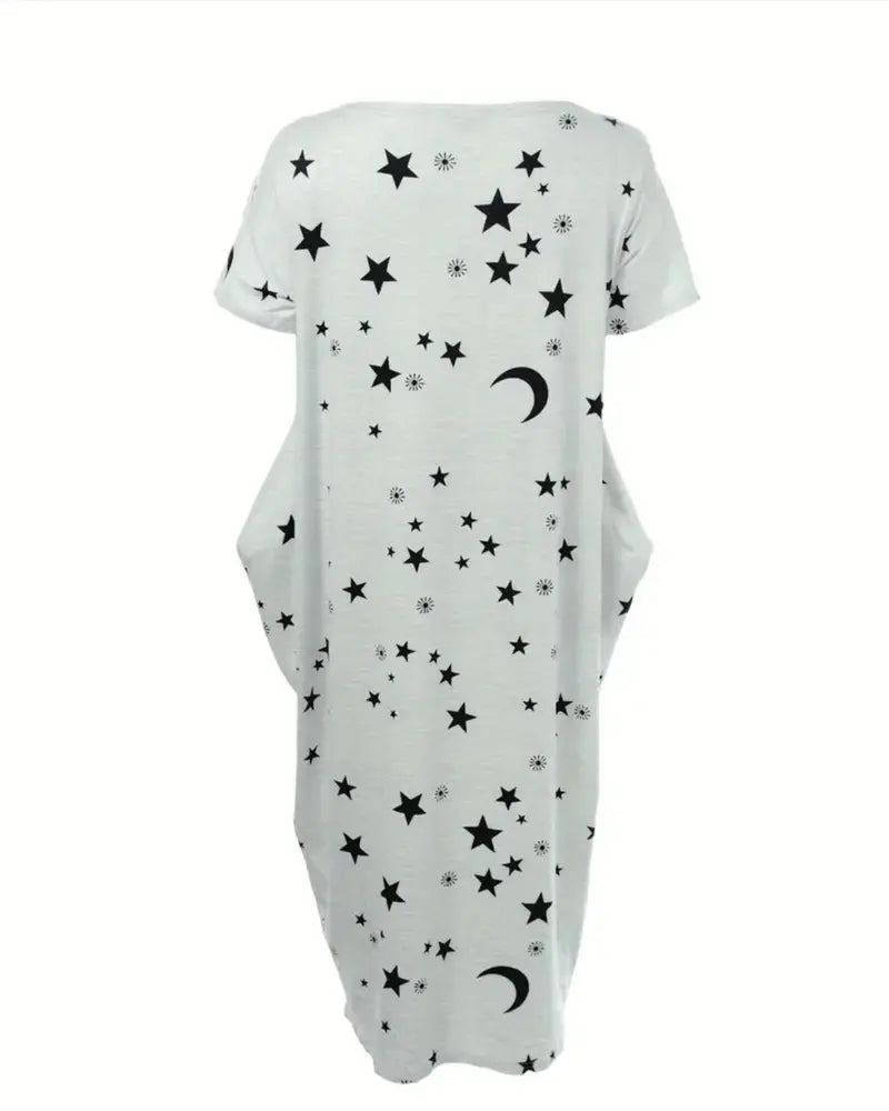 Klänning Avslappnad Semestertryck Lös