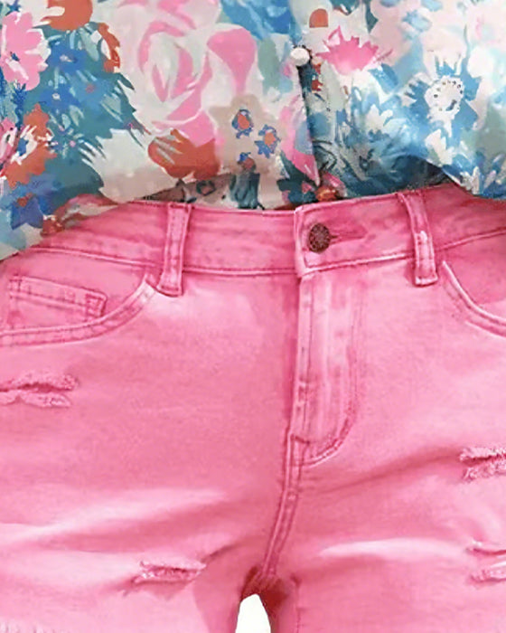 Shorts Rå Fåll Denim