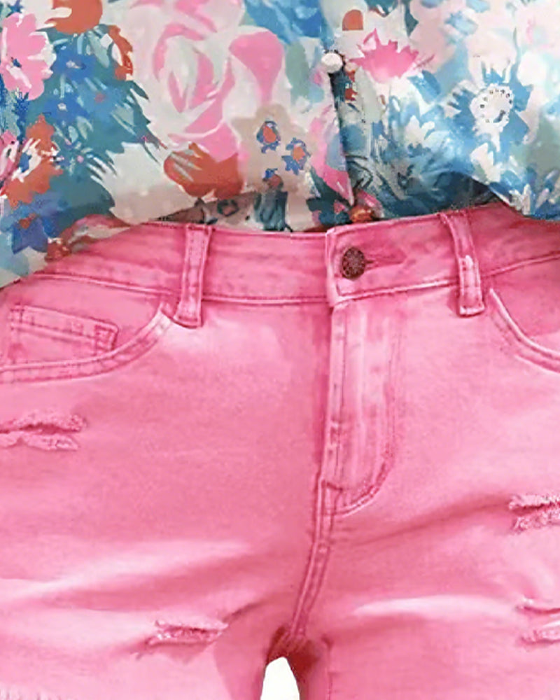Shorts Rå Fåll Denim
