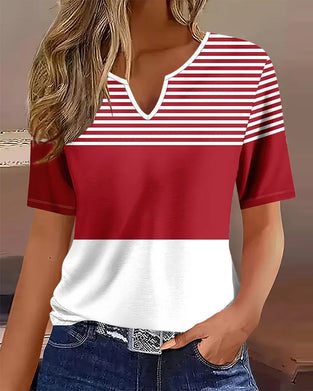 T-Shirt V-Ring Bekväm Tryckt