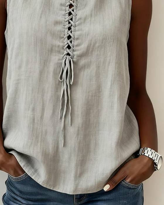 Tank Top Mock Neck Slips Ärmlös