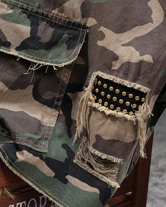 🔥 Herr Shorts Cargo Kamouflage Med Nit