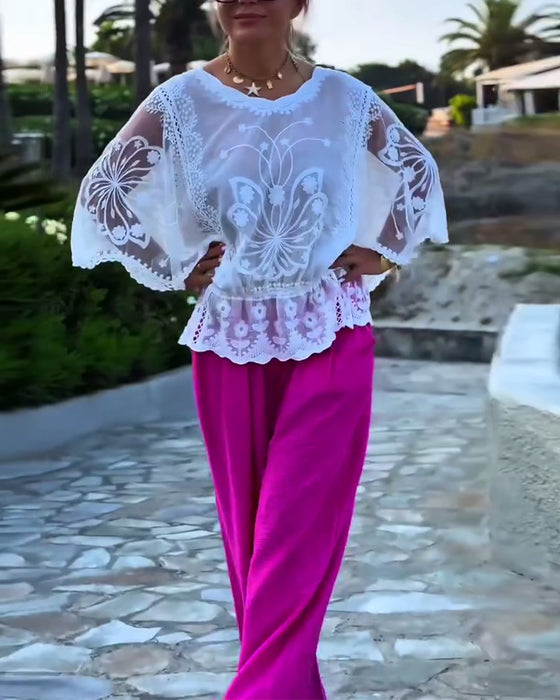 Blus Enfärgad Moderiktig