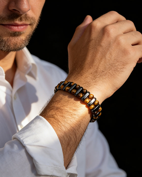 Naturlig Tigeröga Sten Armband