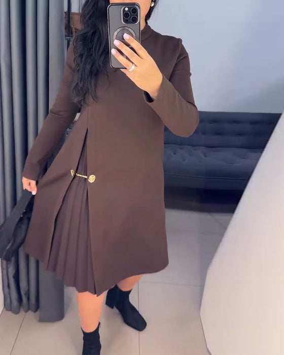 Elegant Klänning Med Målad Lapptäckt