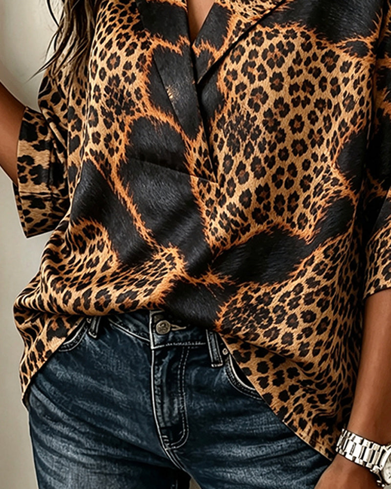 Blus Slag Kors Leopard