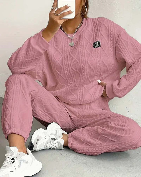 Two-Piece Set Trådad Jacquard Casual