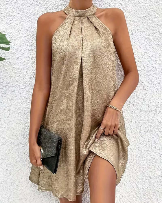 Klänning Lätt Lyx Ärmlös Off-Shoulder Halter