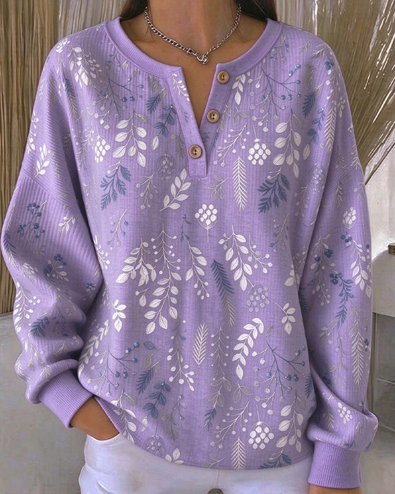 Sweatshirt Vaffel Henry Krage Blommönster