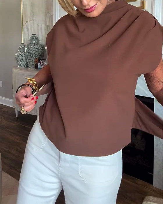 Figursyddad Enfärgad Blus