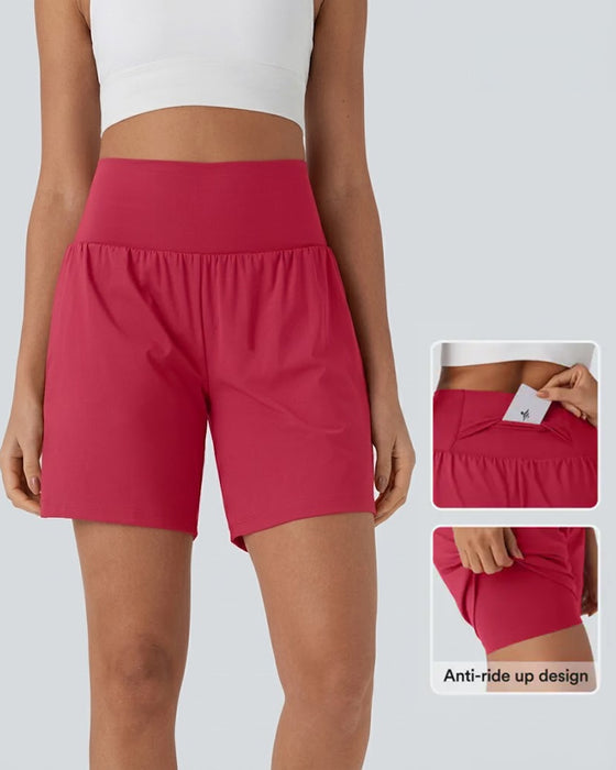 Enfärgade Shorts Hög Midja