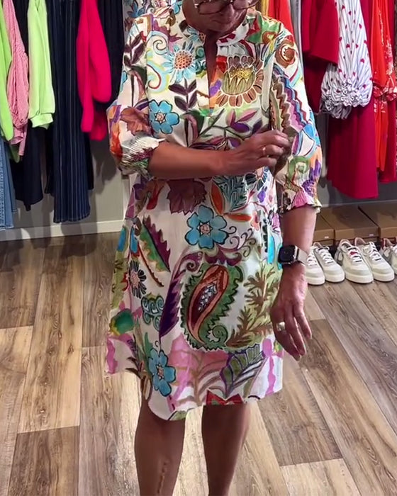 Klänning Ståkrage Blommig