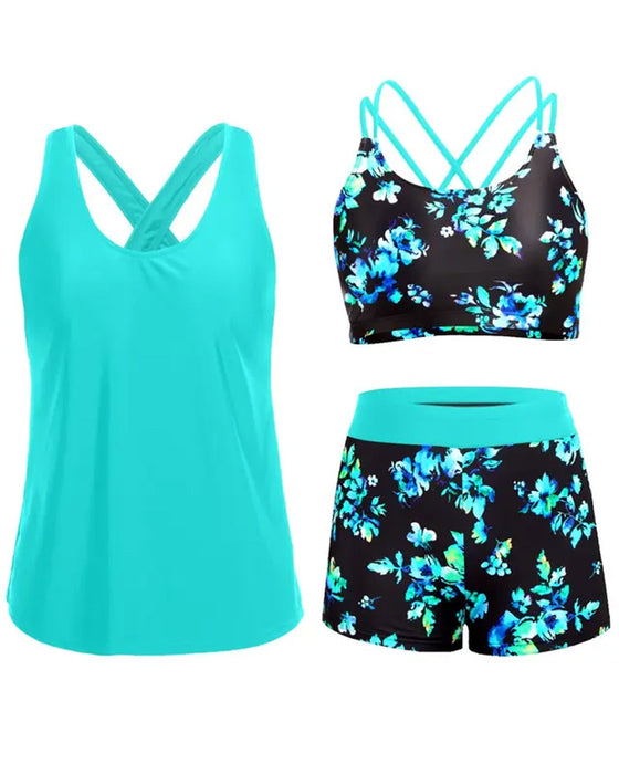Semester Tryckt Ärmlös Tankini