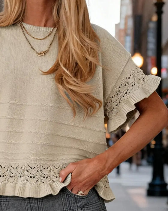 Pullover Utskuren Loose Fit Stickad
