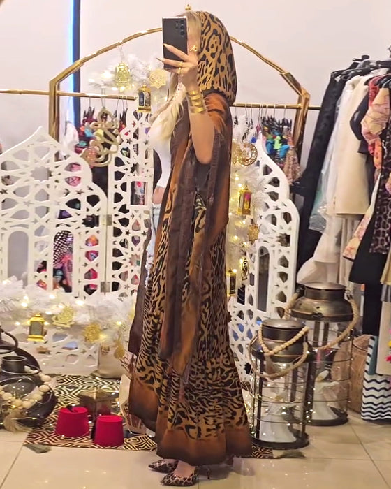 Rock Batwingärm Leopardtryck