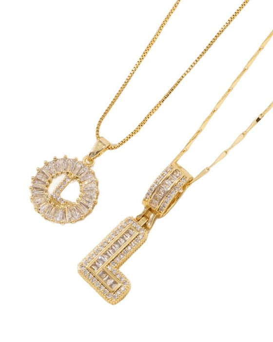 Halsband Initial Bokstav Hängsmycke 2 Förpackning