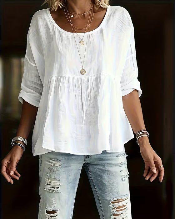 Ovanpå Rundhalsad Lössittande Enfärgad