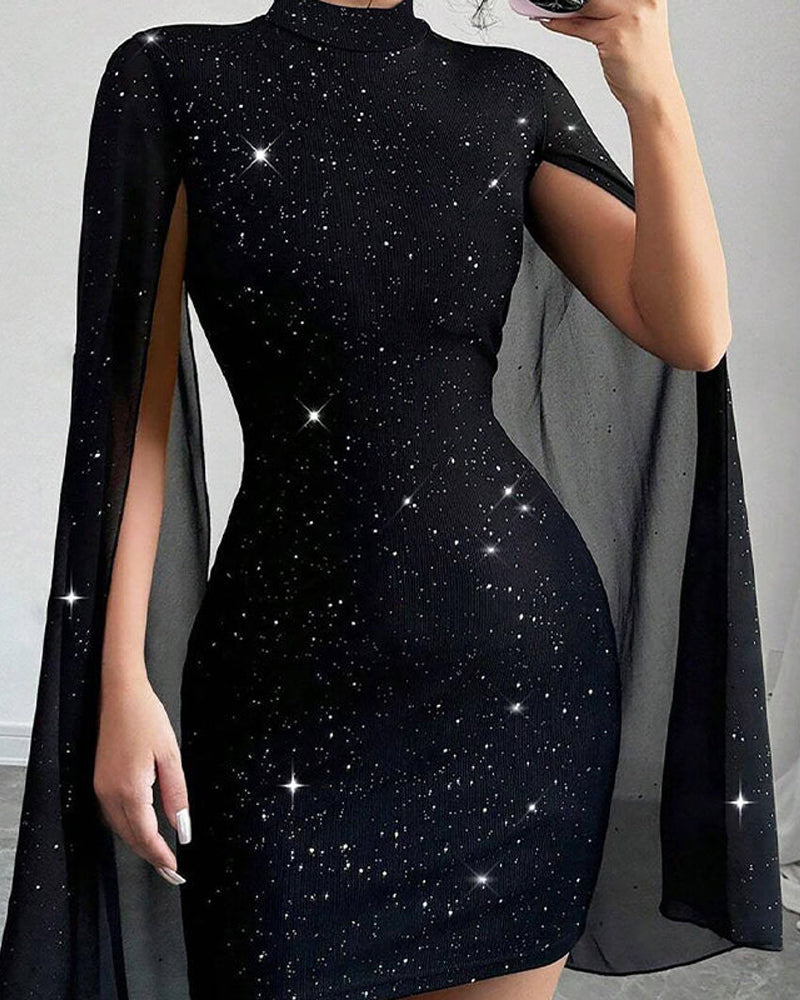 Elegant Chiffon-Cape-Klänning I Bodycon-Modell