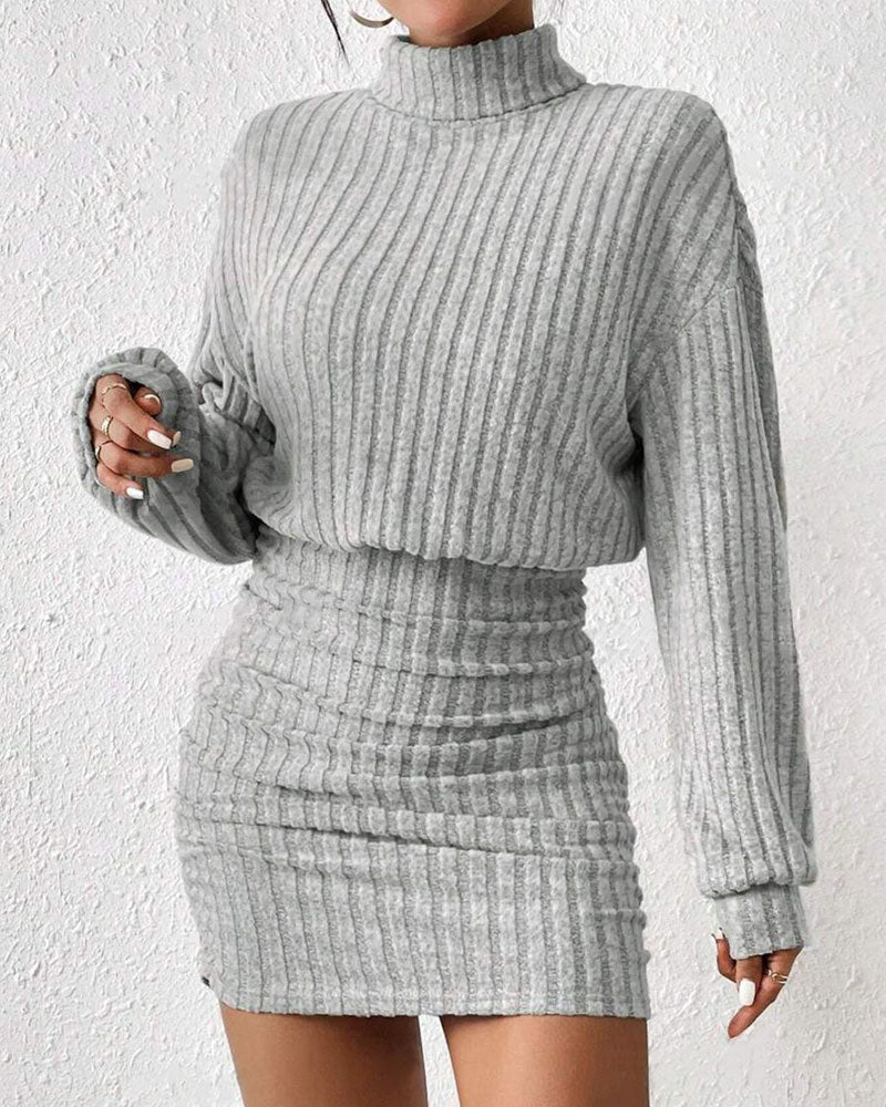 Ribbad Poloklänning I Bodycon-Modell