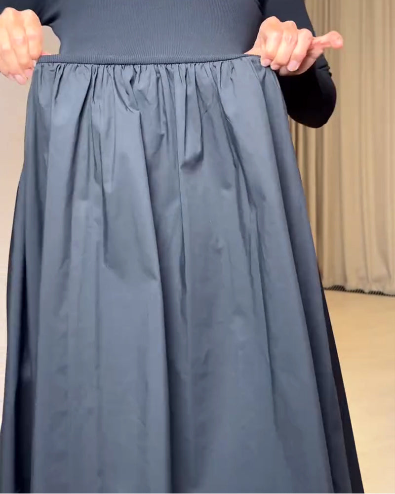 Klänning Rund Hals Elegant Lapptäcke