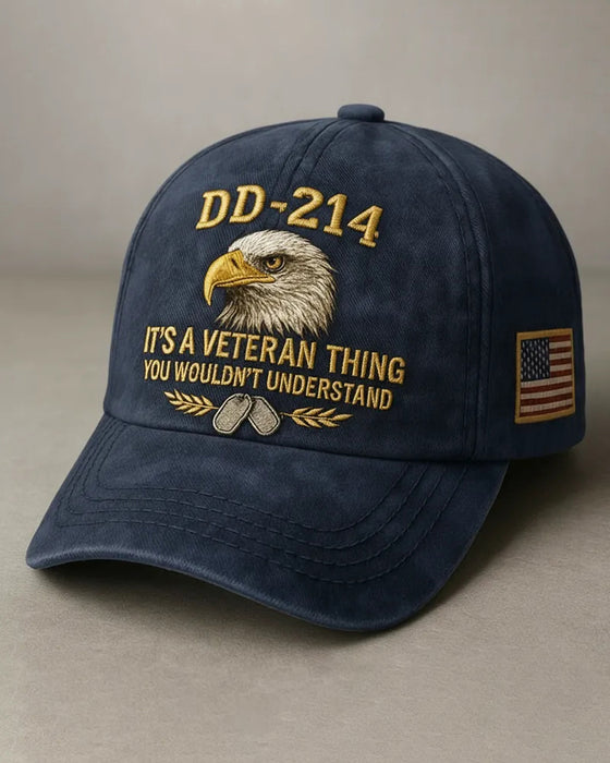 Keps DD-214 Veteran 3D-Broderad