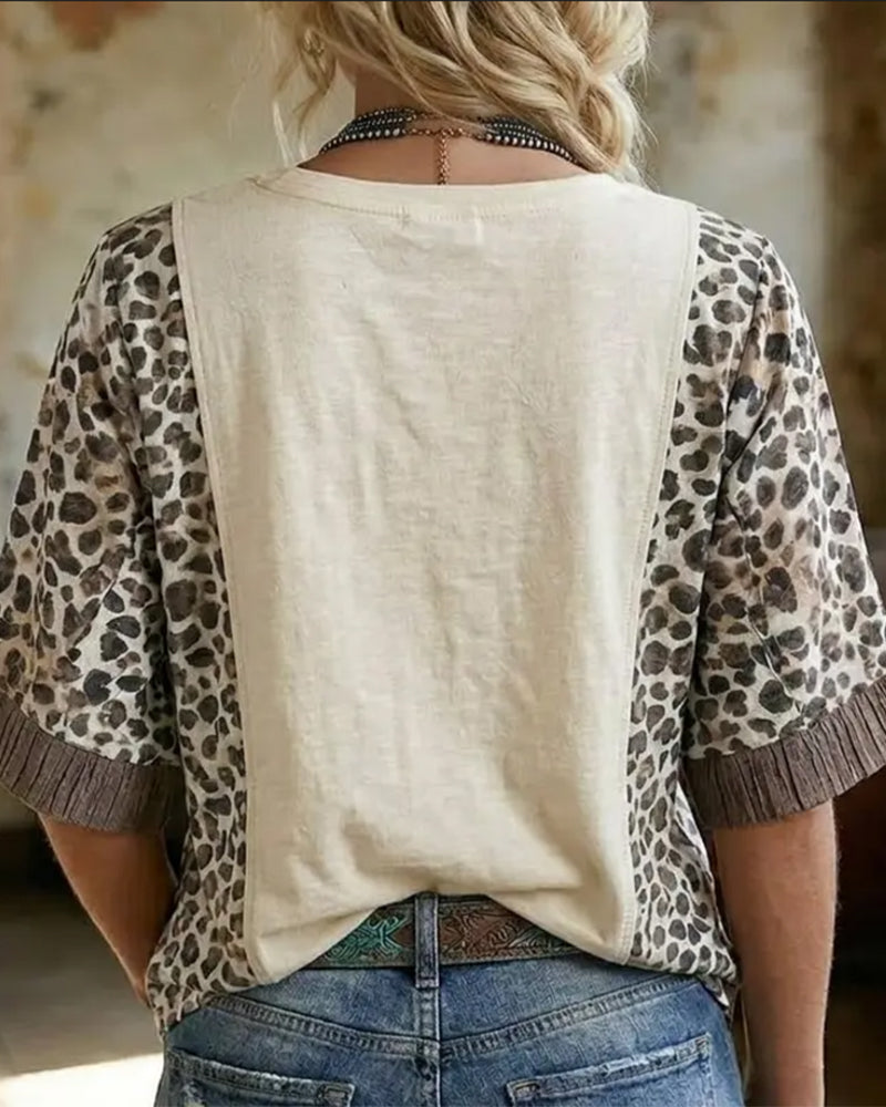 T-Shirt Leopard Lapptäcke Spets