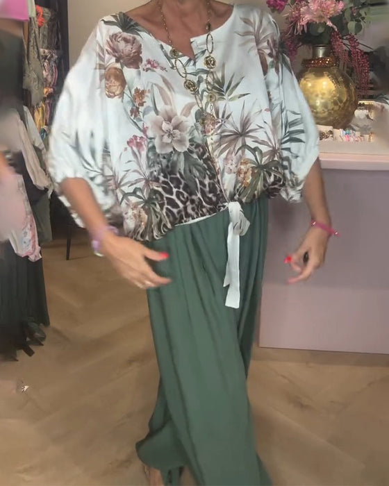 Blus Fladdermus Ärm Tryck Löss