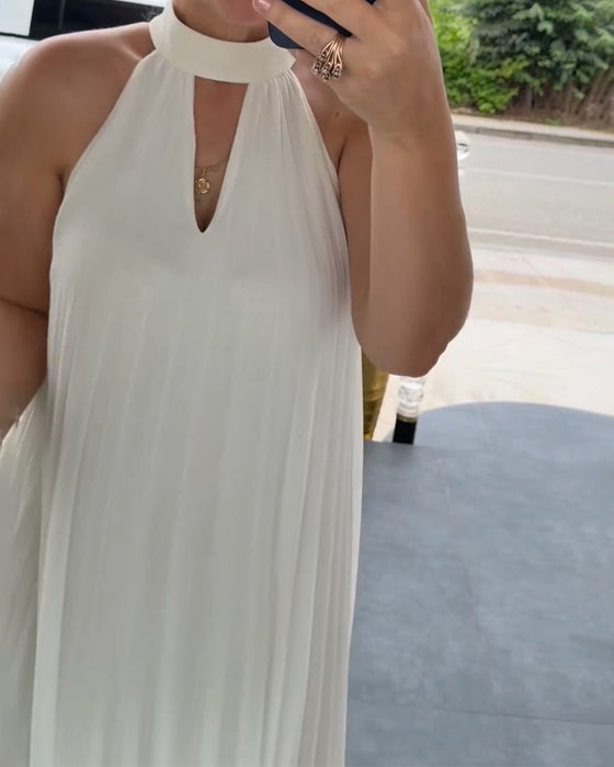 Klädning Halter Rynkad Elegant