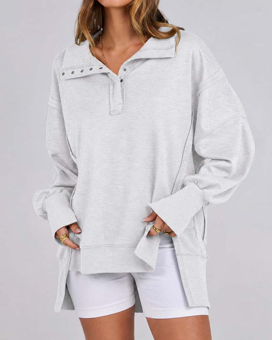 Sweatshirt Enfärgad Långärmad