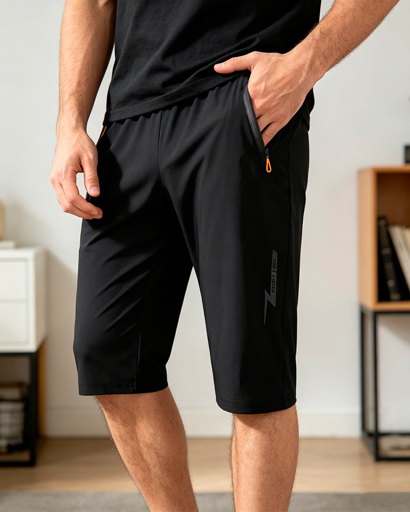 Shorts Herr Avslappnad Sport Enfärgad Fempunkt