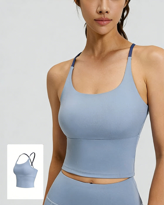 Linne Färgblock Korsande Spår