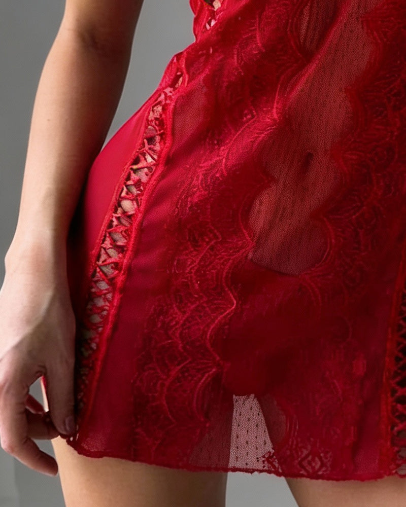 Klänning Enfärgad Hängsle Genomskinlig