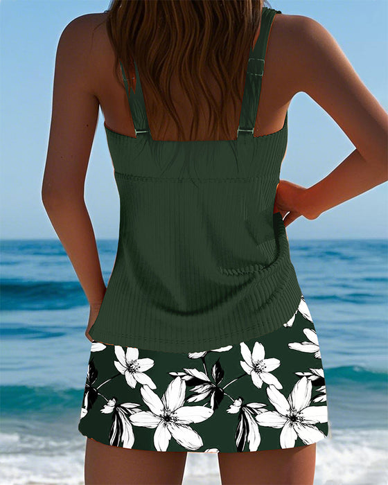 Baddräkt Linne Randig Tryck Boxer