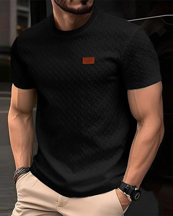 T-Shirt Herr Jacquard Kort Ärm