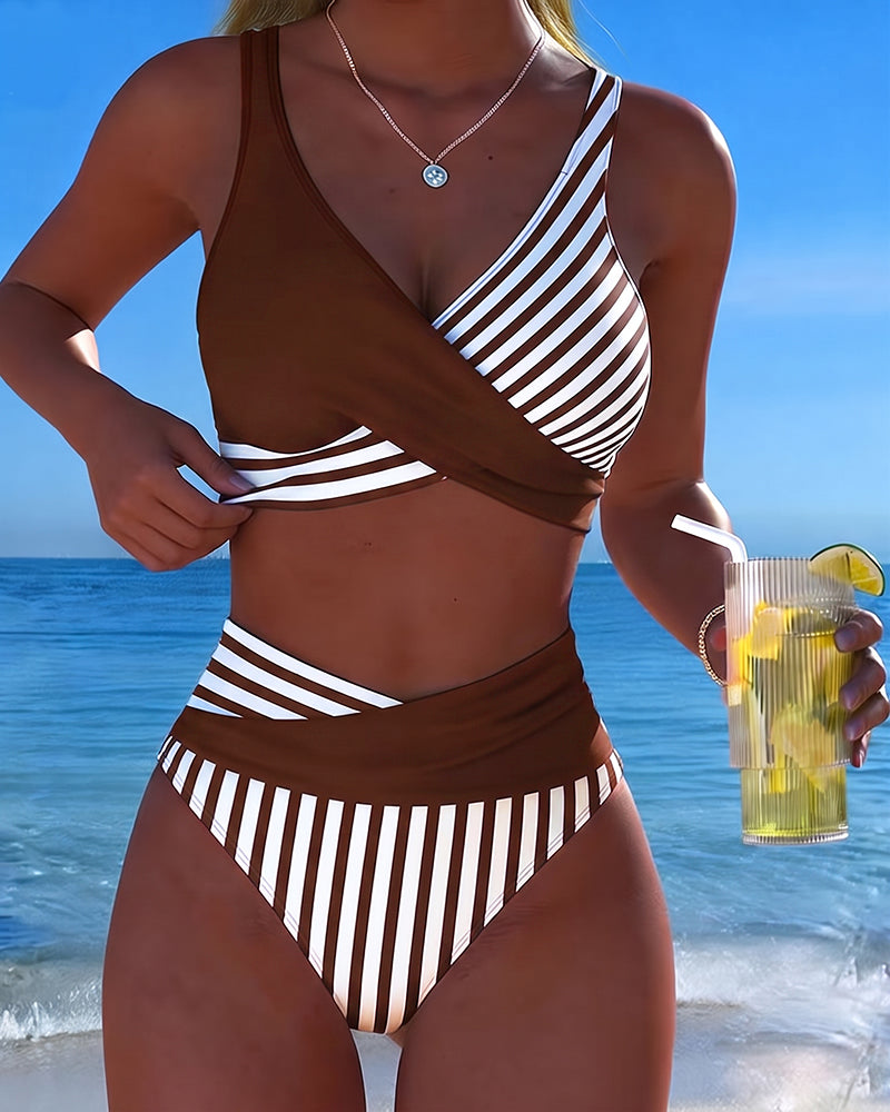 Bikini Korsrandig Tryckt