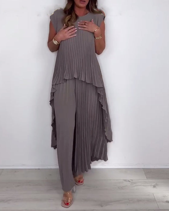Kostym Moderiktig Streetstil Enfärgad Tvådelad