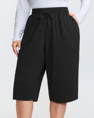 Enfärgade Shorts Med Dragsko