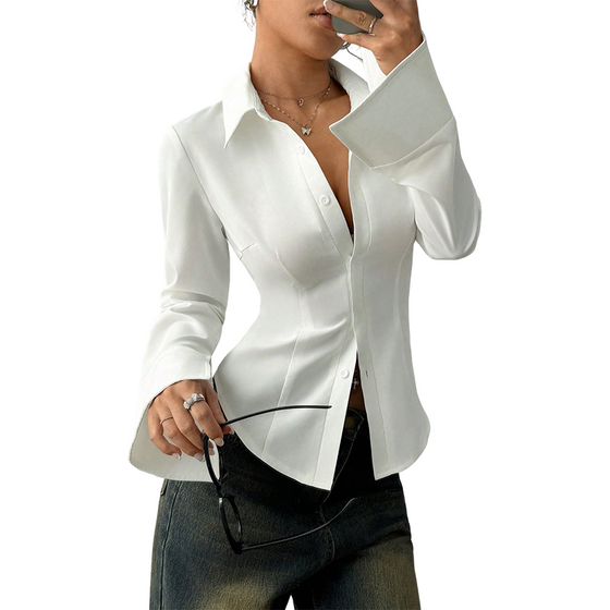 Elegant Slim-Fit Damskjorta
