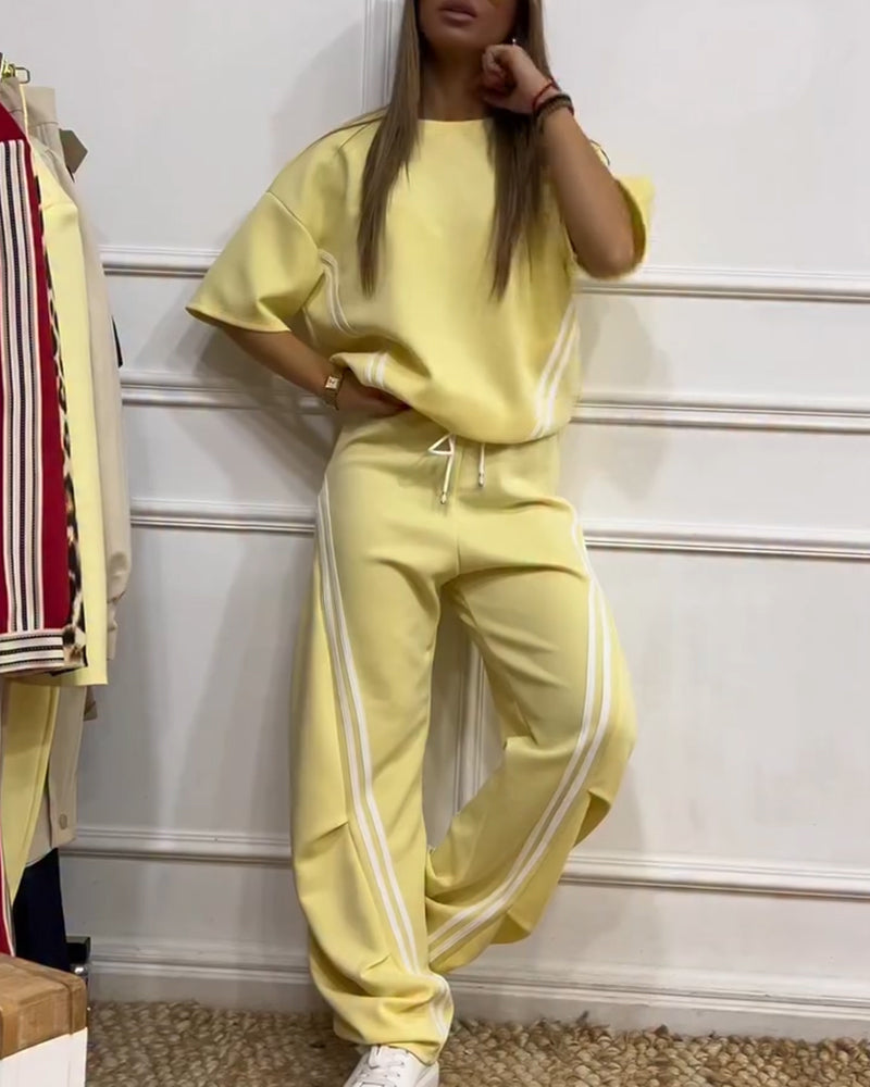 Tvådelat Set Athletic Randdetalj Casual