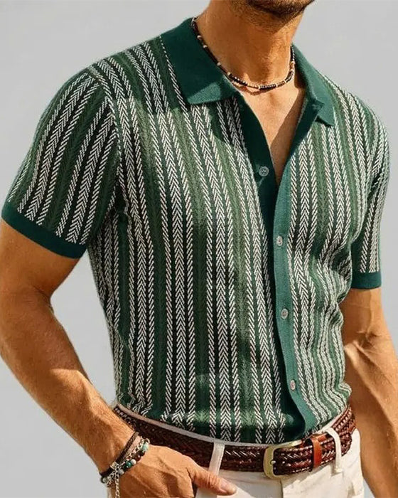 T-Shirt Slag Herr Kort Ärm Knapp
