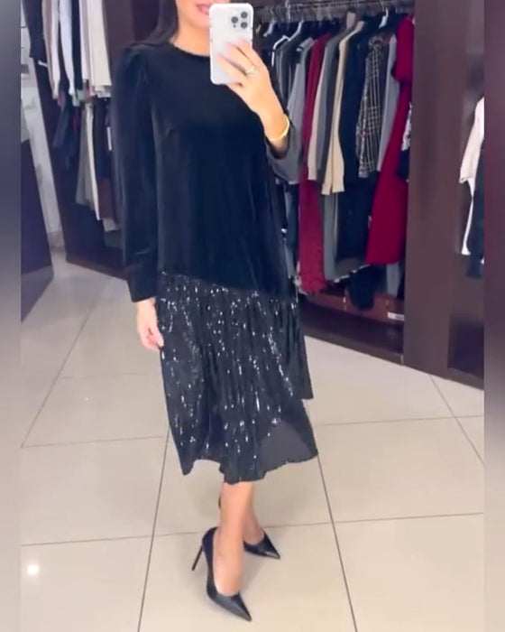 Klänning avslappnad temperament paljett