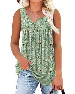 Linne Blommig Ärmlös